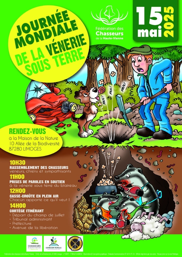 illustration pour la journée mondiale de la vénerie sous terre.